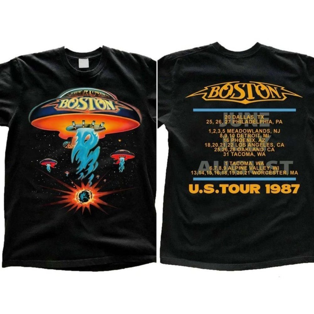 Boston Rock Band Concert Tour 1987 Tshirt Boston Tour Shirt 2 Sides Shirt